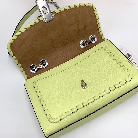 COACH NWT Lane Shoulder Bag With Whipstitch COLOR:
Silver/Pale Lime - Picture 9 of 16